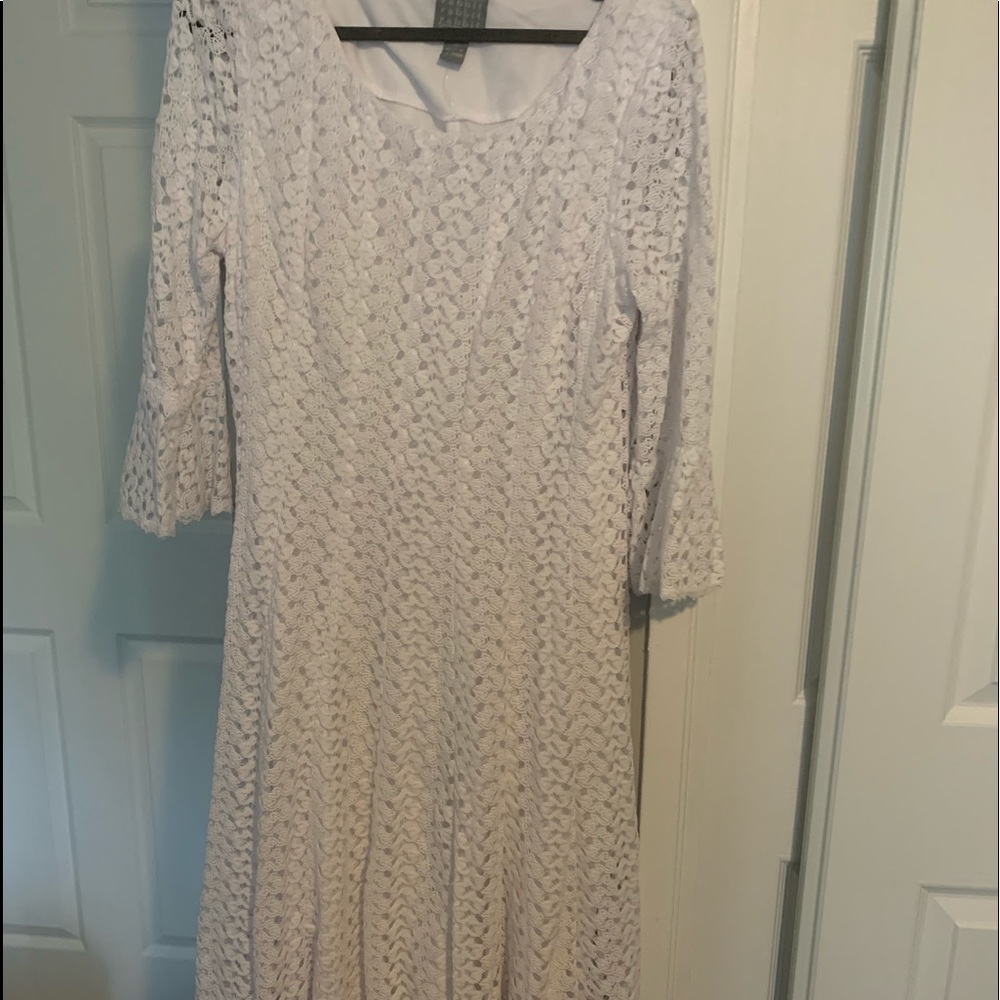 White sleeved dress